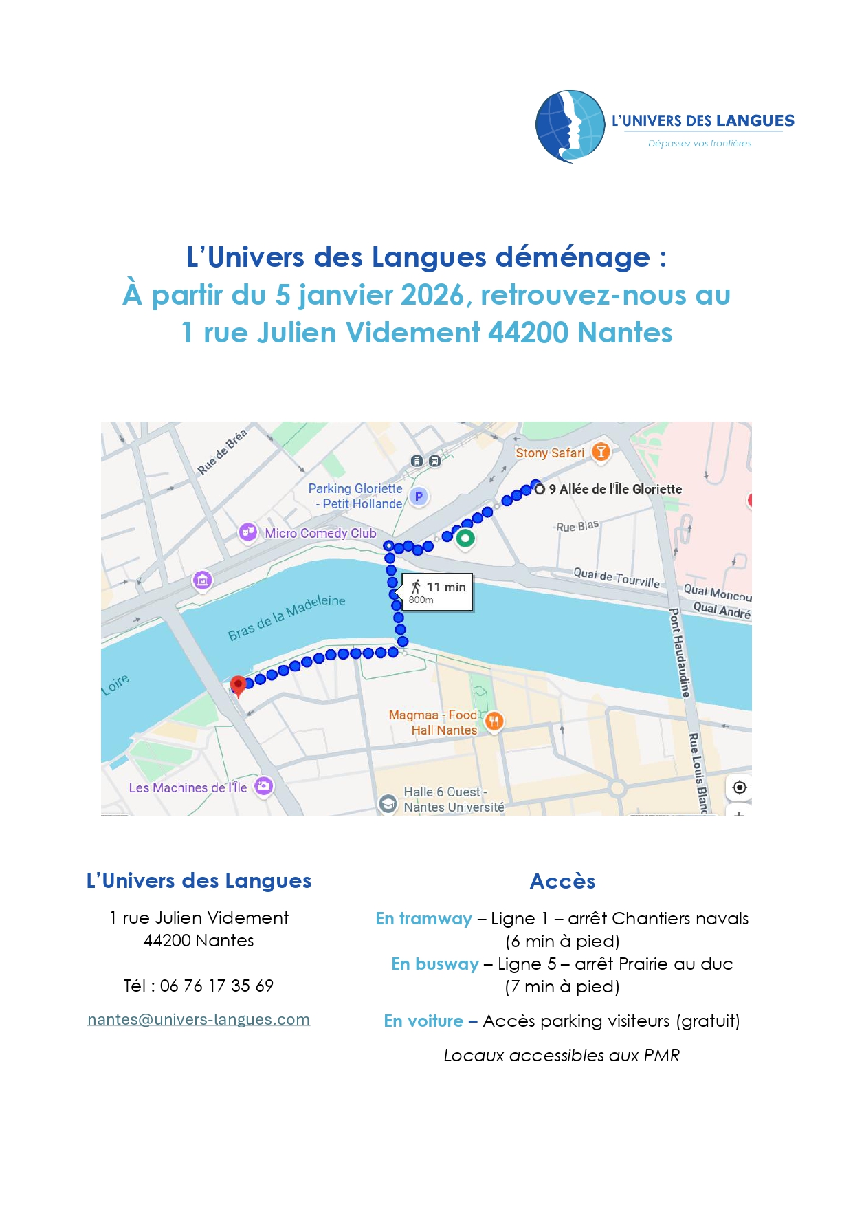 L'Univers des Langues Nantes déménage !